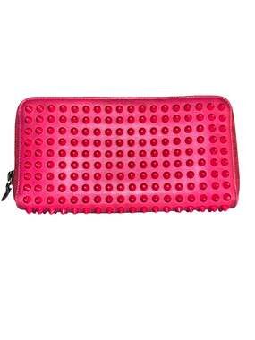 Christian Louboutin Panettone Spiked Pink Leather Zip-Around Long Wallet
